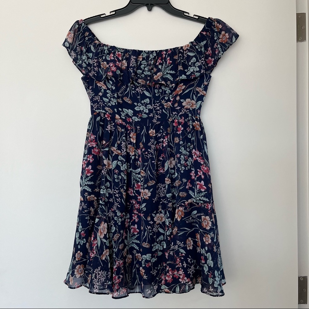 Lulus Floral Off Shoulder Mini Dress